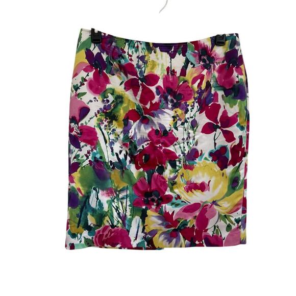 Jones New York Floral Silk Blend Pencil Skirt Size 12 Tailored Career Work - Picture 7 of 7